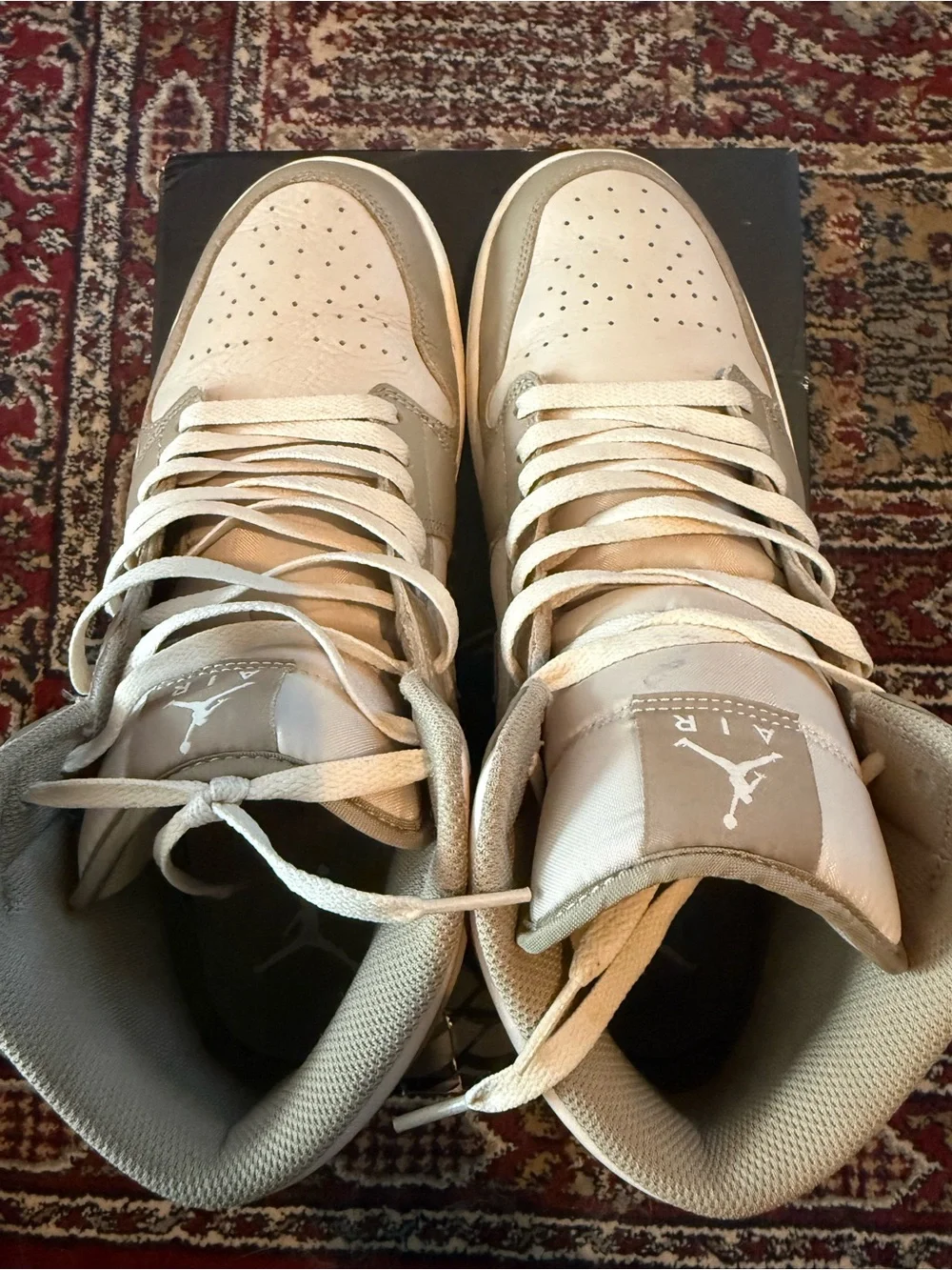 Jordan 1 Mid Legend Light Brown High-Top Sneakers in Taupe
